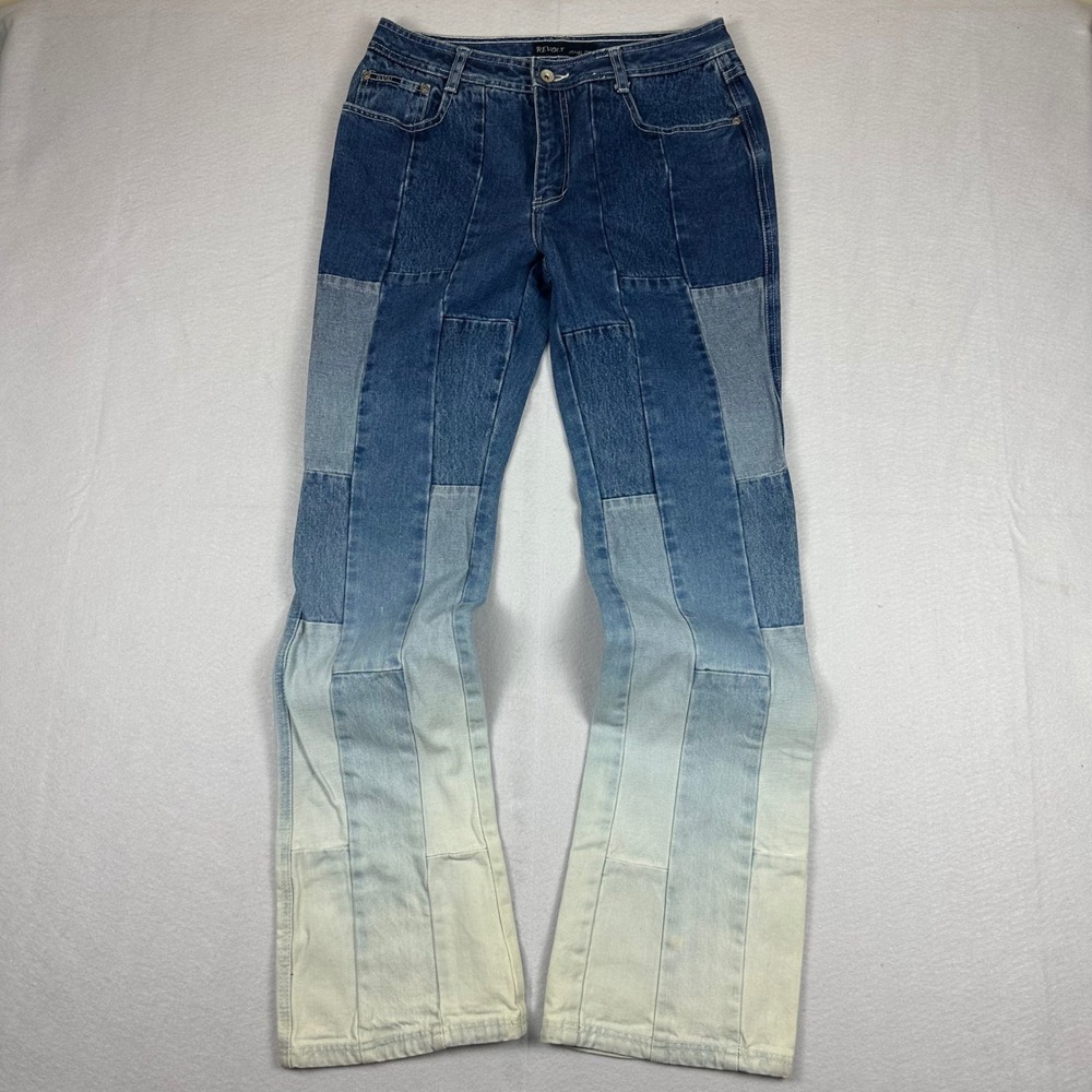 Y2K‎ Revolt Jeans Patchwork Ombre Flare Denim Size 11/12